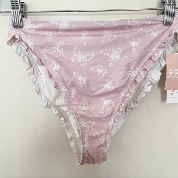 Dippin Daisy's Women's Pacifica Bikini Bottom NEW Size Small Pink Butterfly - Picture 2 of 8